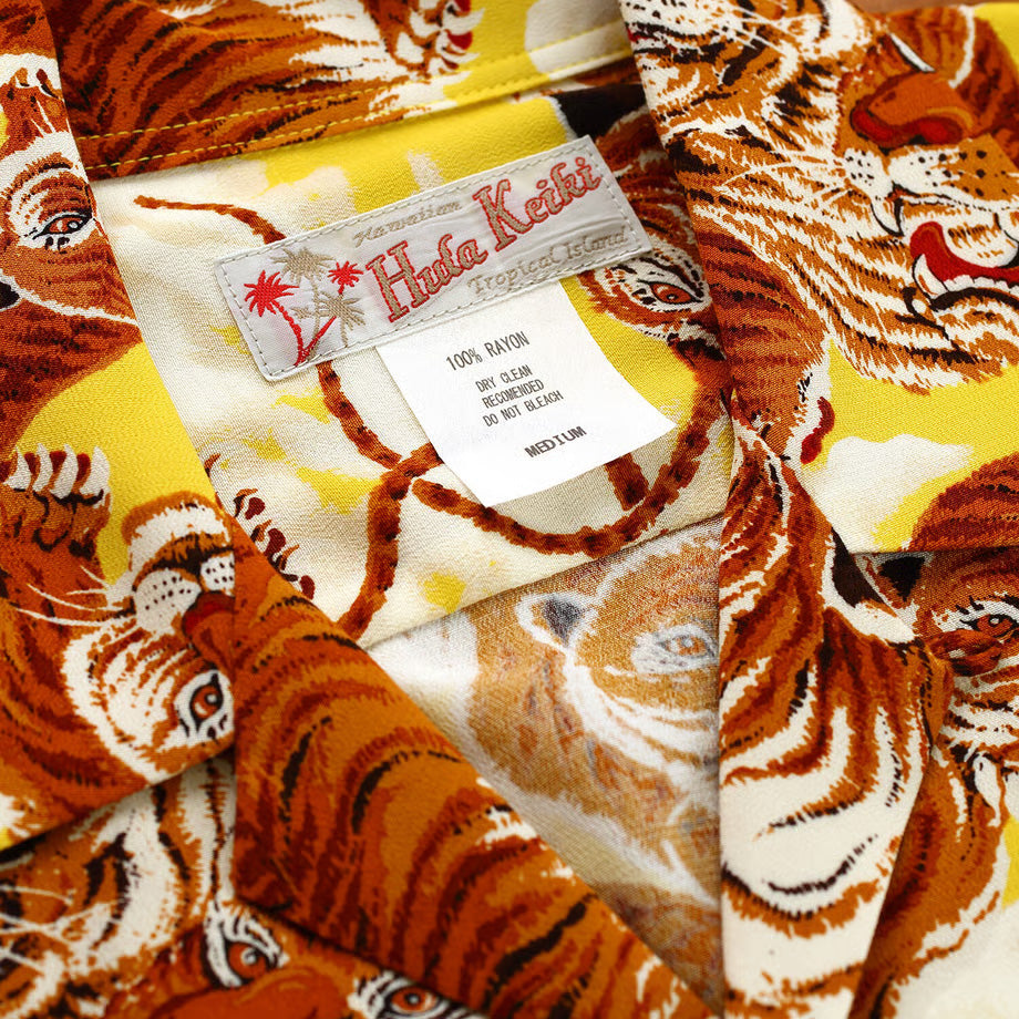 フラケイキ アロハシャツ【100虎 3 / 100 tigers 3 】 HK-19011 /YELLOW