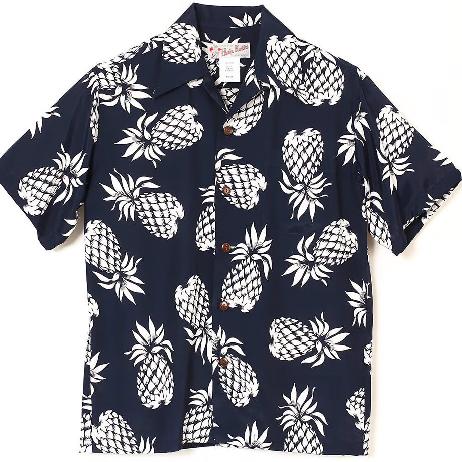 フラケイキ アロハシャツ【Pineapple パイナップル】 HK-19012 / NAVY