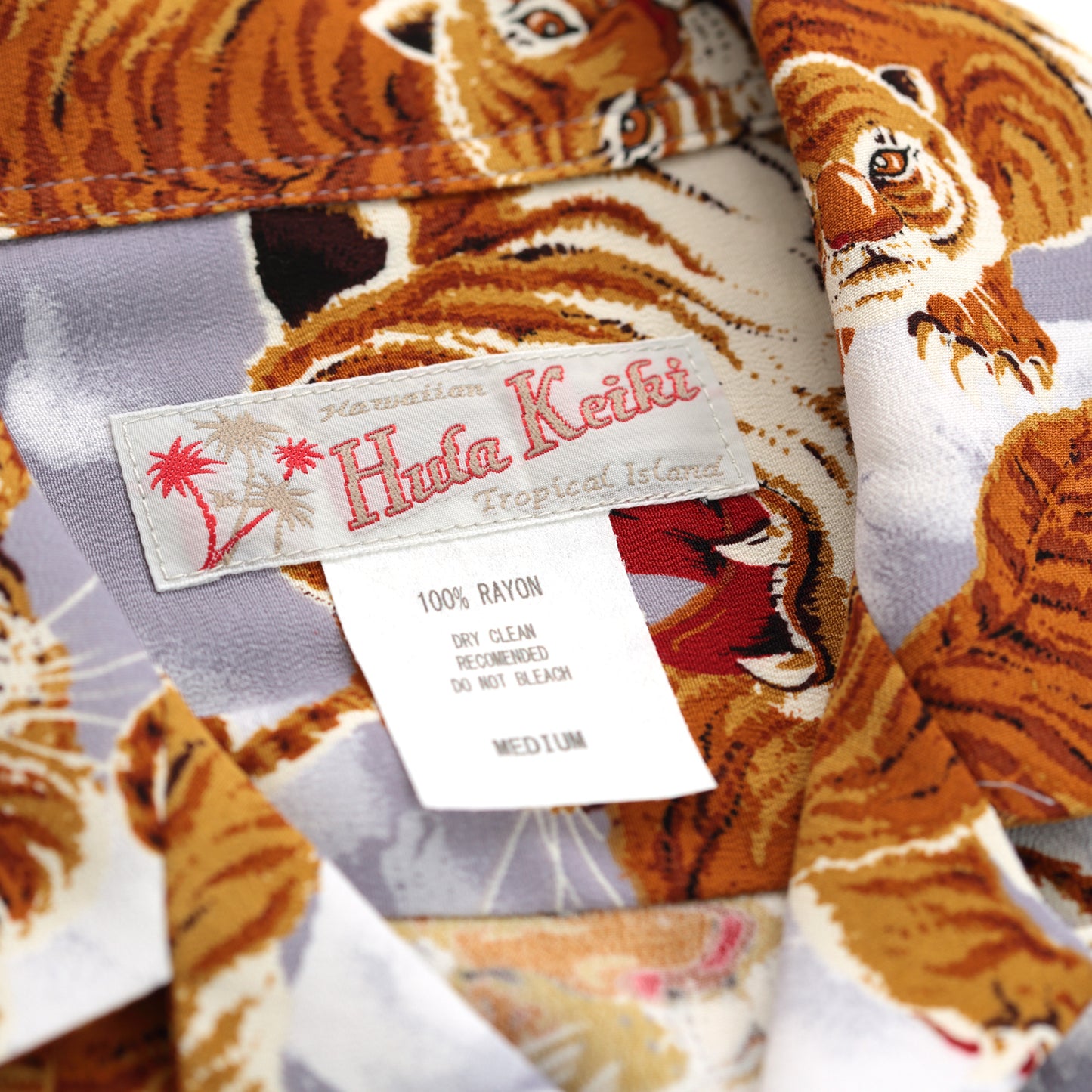 フラケイキ アロハシャツ長袖【LONG SLEEVE 100 tigers 3 / 百虎3 】 HK-19011L /GRAY