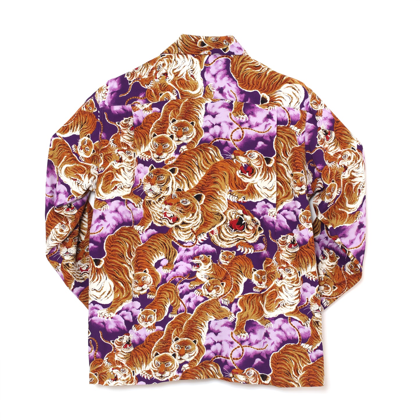 フラケイキ アロハシャツ長袖【LONG SLEEVE 100 tigers 3 / 百虎3 】 HK-19011L /PURPLE