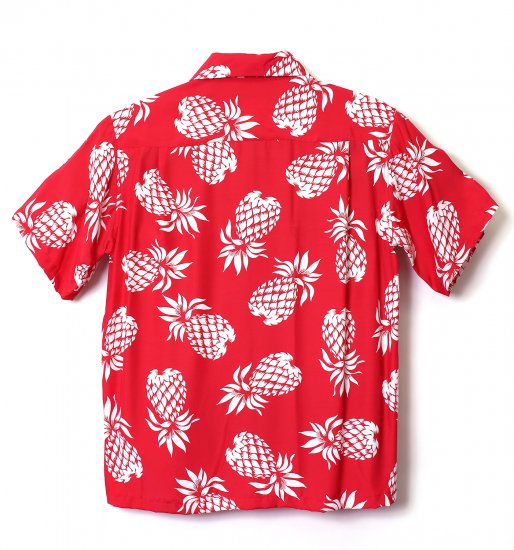 フラケイキ アロハシャツ【Pineapple パイナップル】 HK-19012 / RED