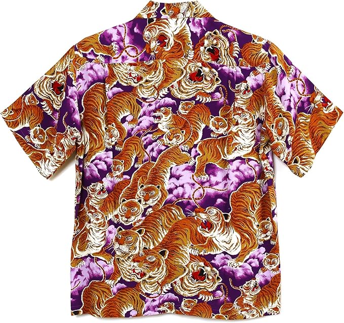 フラケイキ アロハシャツ【100虎 3 / 100 tigers 3 】 HK-19011 /PURPLE