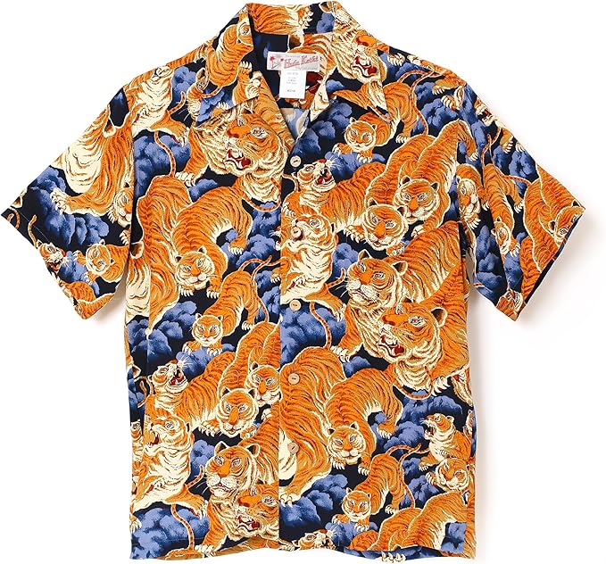 フラケイキ アロハシャツ【100虎 3 / 100 tigers 3 】 HK-19011 /BLUE