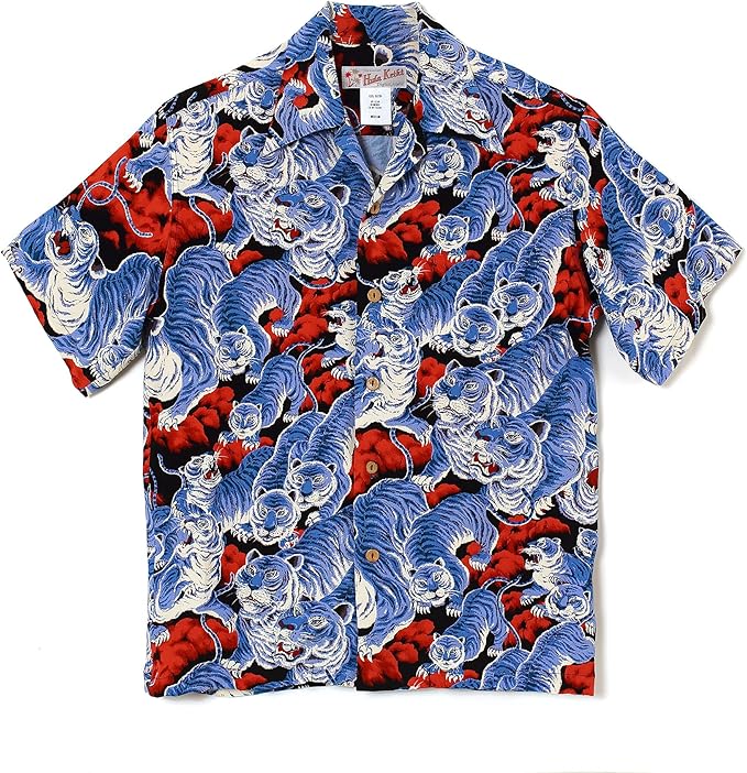 フラケイキ アロハシャツ【100虎 3 / 100 tigers 3 】 HK-19011 /ROYAL