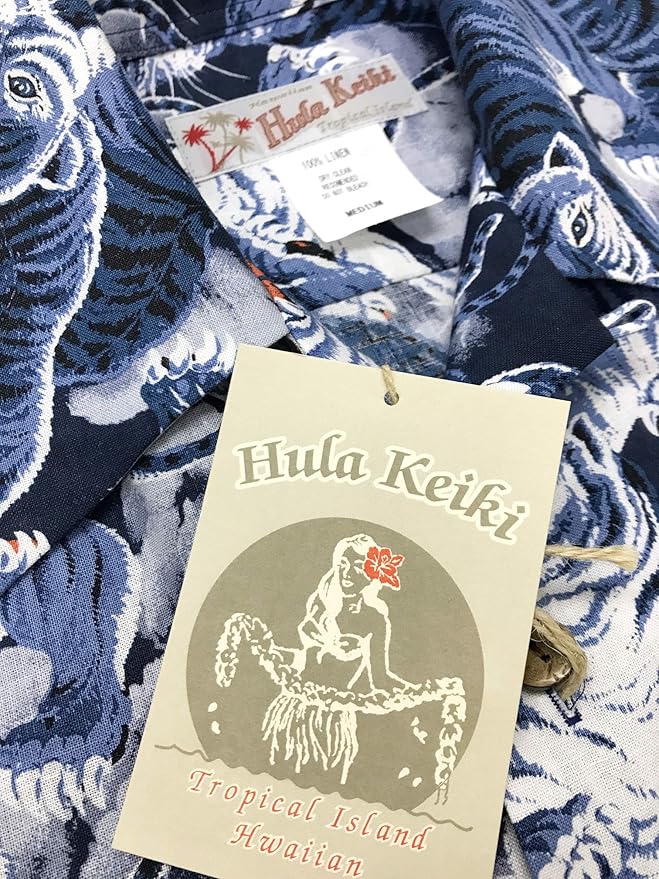 フラケイキ アロハシャツ長袖【LONG SLEEVE Hyaku-tora 2 ヒャク虎2 】 HK-19007L /NAVY