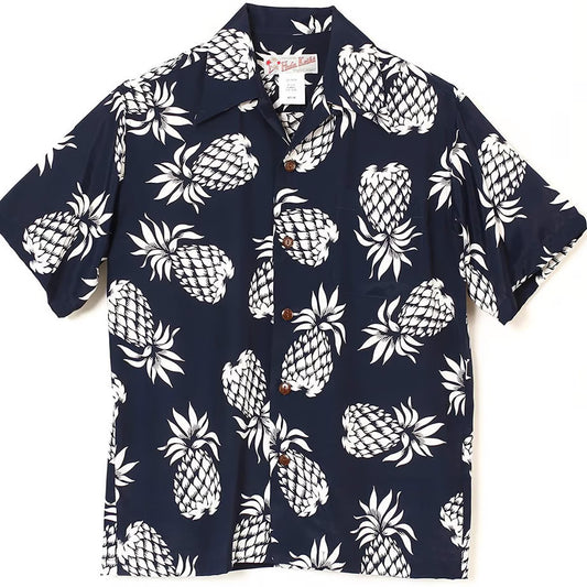 フラケイキ アロハシャツ【Pineapple パイナップル】 HK-19012 /  NAVY