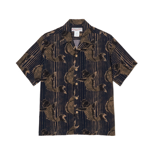 HULA KEIKI (フラケイキ) アロハシャツ【鯉 /CARP  】HK-19015 /NAVY