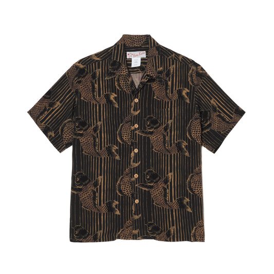 HULA KEIKI (フラケイキ) アロハシャツ【鯉 /CARP  】HK-19015 /BLACK