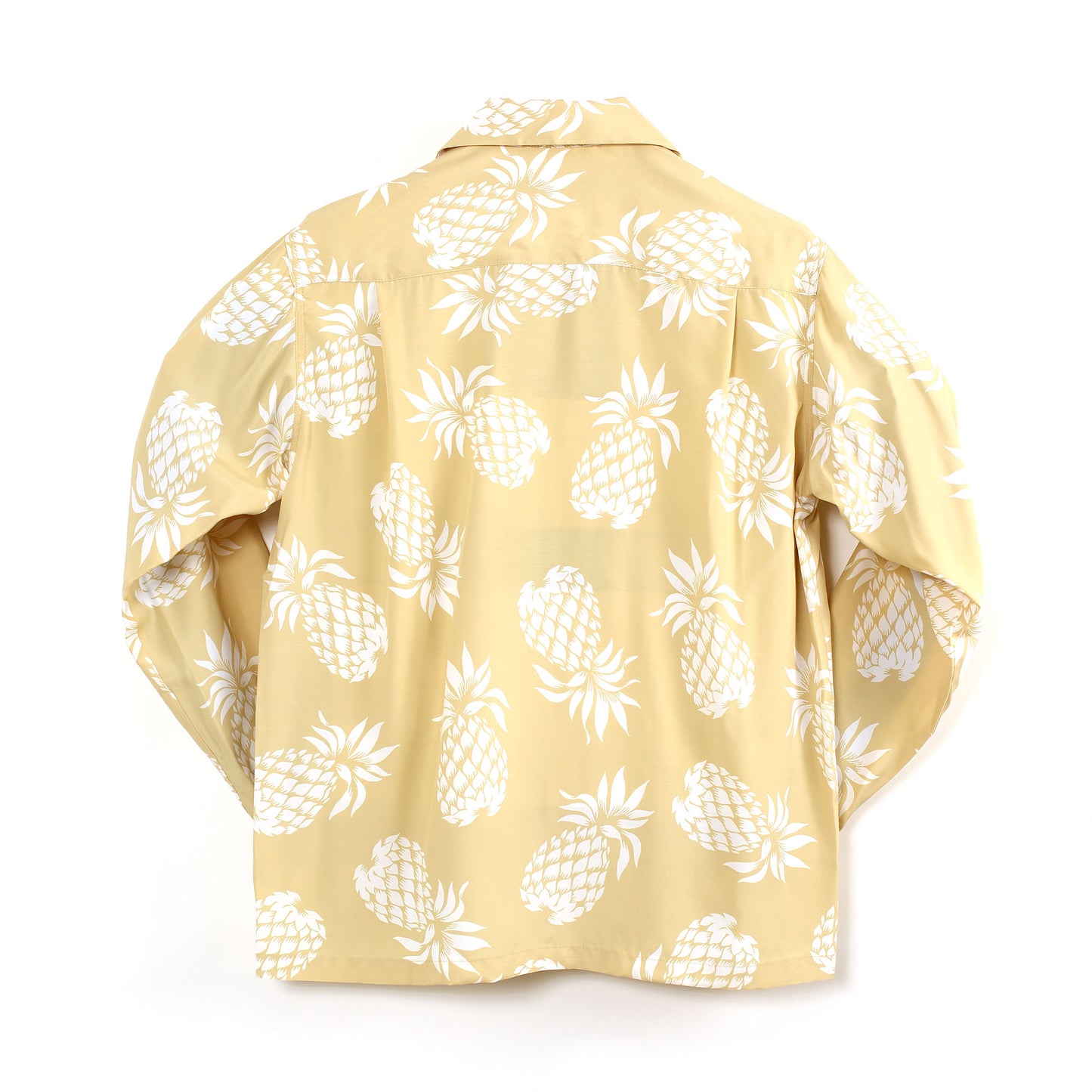 フラケイキ アロハシャツ長袖【LONG SLEEVEパイナップル/PINEAPPLE 】 HK-19012L /BEIGE