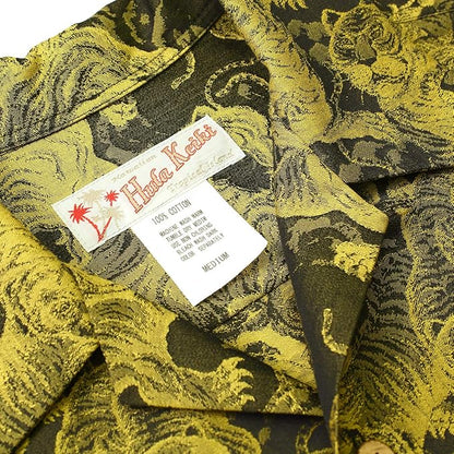 フラケイキ アロハシャツ【百虎闇 ジャガード Hundred tigers darkness Jacquard】 HK-19009 / YELLOW