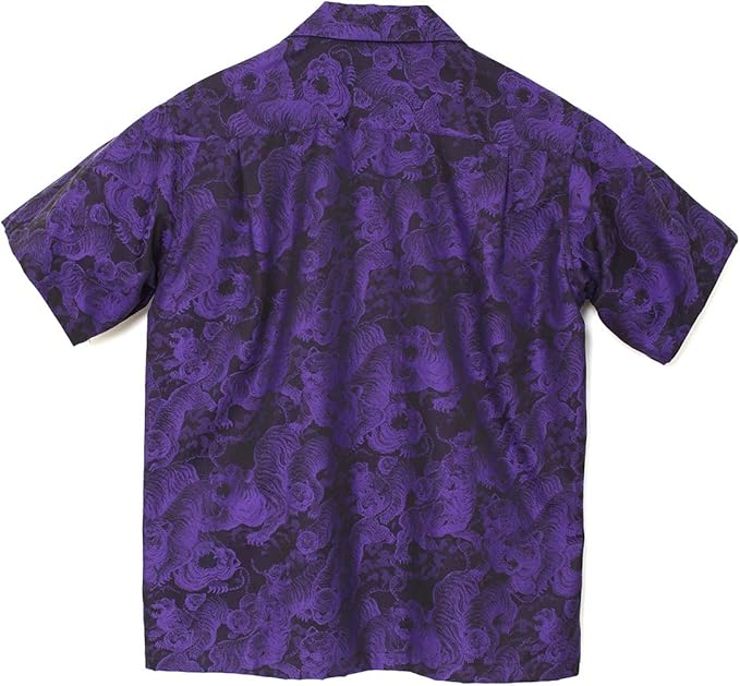 フラケイキ アロハシャツ【百虎闇 ジャガード Hundred tigers darkness Jacquard】 HK-19009 / PURPLE